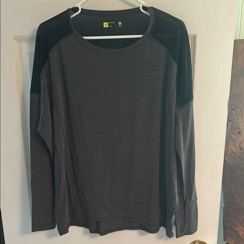 Men's Black and Gray Long Sleeve Jersey